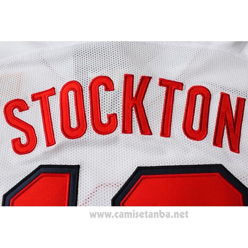 Camiseta USA 1992 John Stockton #12 Blanco